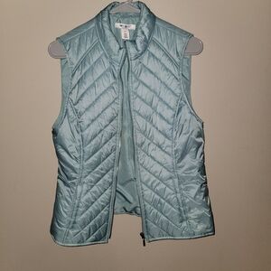 White House Black Market Sky Blue Quilted Vest